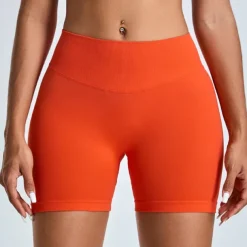 Women's Gym Shorts Yoga Shorts Workout Shorts Elastic Waistband High Waist Yoga Gym Workout Pilates Shorts Black Pink Orange Sports Activewear Stretchy Slim