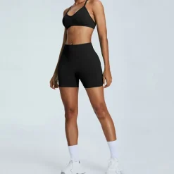 Women's Gym Shorts Yoga Shorts Workout Shorts Elastic Waistband High Waist Yoga Gym Workout Pilates Shorts Black Pink Orange Sports Activewear Stretchy Slim