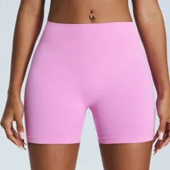 Women's Gym Shorts Yoga Shorts Workout Shorts Elastic Waistband High Waist Yoga Gym Workout Pilates Shorts Black Pink Orange Sports Activewear Stretchy Slim