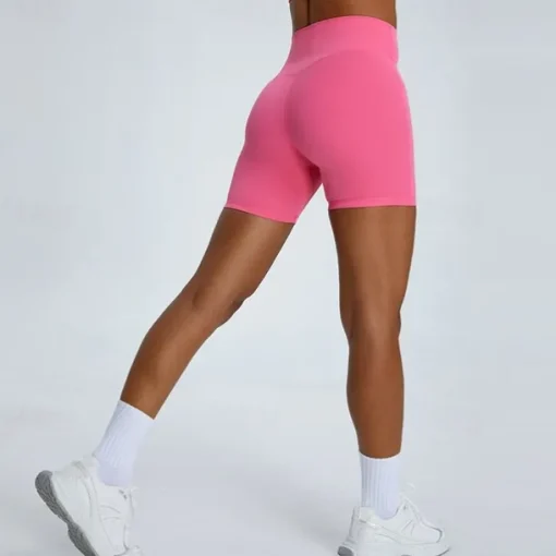 Women's Gym Shorts Yoga Shorts Workout Shorts Elastic Waistband High Waist Pilates Gym Workout Workout Shorts Yellow Pink Blue Sports Activewear Stretchy Slim