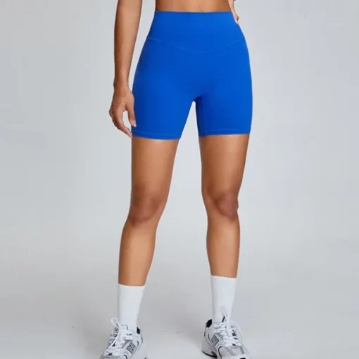 Women's Gym Shorts Yoga Shorts Workout Shorts Elastic Waistband High Waist Pilates Gym Workout Workout Shorts Yellow Pink Blue Sports Activewear Stretchy Slim