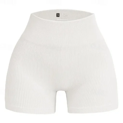 Women's Gym Shorts Yoga Shorts Workout Shorts High Waist Yoga Gym Workout Pilates Shorts Light Coffee White Blue Sports Activewear Stretchy Slim