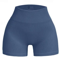 Women's Gym Shorts Yoga Shorts Workout Shorts High Waist Yoga Gym Workout Pilates Shorts Light Coffee White Blue Sports Activewear Stretchy Slim