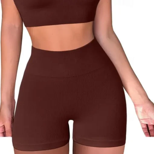 Women's Gym Shorts Yoga Shorts Workout Shorts High Waist Yoga Gym Workout Pilates Shorts Light Coffee White Blue Sports Activewear Stretchy Slim