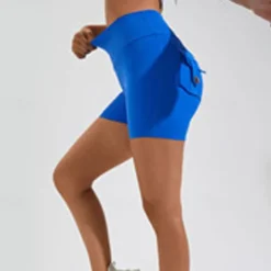 Women's Gym Shorts Yoga Shorts Workout Shorts Pocket High Waist Yoga Gym Workout Pilates Shorts Black Royal Blue Green Sports Activewear Stretchy Slim