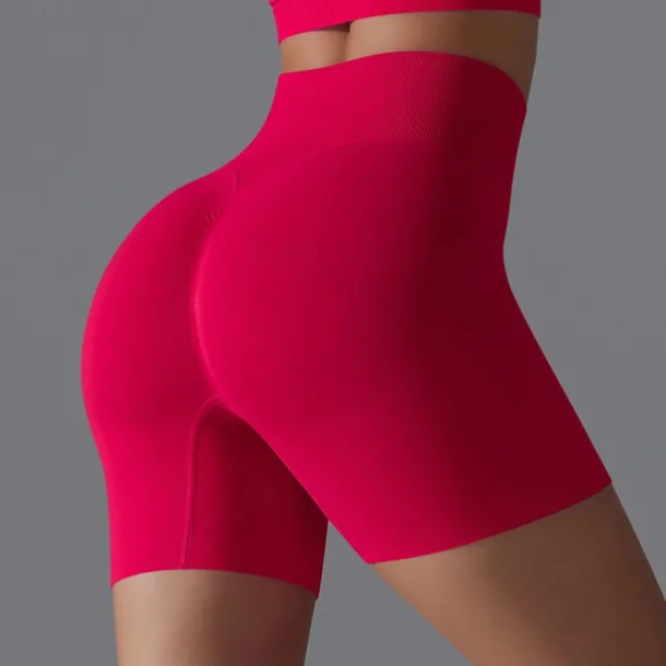 Women's Gym Shorts Yoga Shorts Workout Shorts Elastic Waistband High Waist Yoga Gym Workout Pilates Shorts Black Red Burgundy Sports Activewear Stretchy Slim