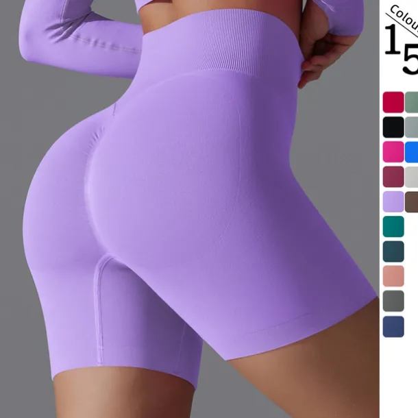 Women's Gym Shorts Yoga Shorts Workout Shorts Elastic Waistband High Waist Yoga Gym Workout Pilates Shorts Black Red Burgundy Sports Activewear Stretchy Slim