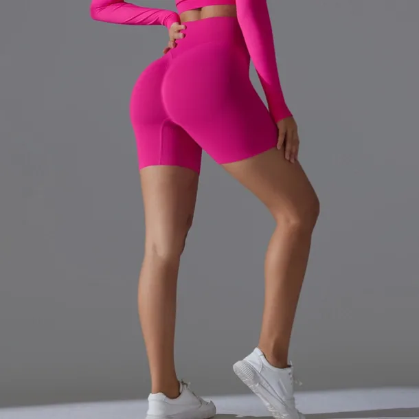 Women's Gym Shorts Yoga Shorts Workout Shorts Elastic Waistband High Waist Yoga Gym Workout Pilates Shorts Black Red Burgundy Sports Activewear Stretchy Slim