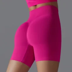 Women's Gym Shorts Yoga Shorts Workout Shorts Elastic Waistband High Waist Yoga Gym Workout Pilates Shorts Black Red Burgundy Sports Activewear Stretchy Slim