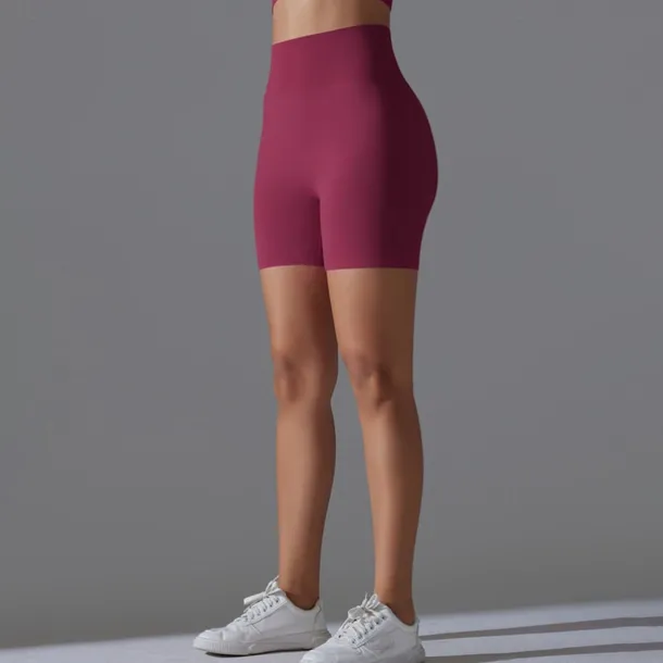 Women's Gym Shorts Yoga Shorts Workout Shorts Elastic Waistband High Waist Yoga Gym Workout Pilates Shorts Black Red Burgundy Sports Activewear Stretchy Slim