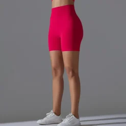 Women's Gym Shorts Yoga Shorts Workout Shorts Elastic Waistband High Waist Yoga Gym Workout Pilates Shorts Black Red Burgundy Sports Activewear Stretchy Slim