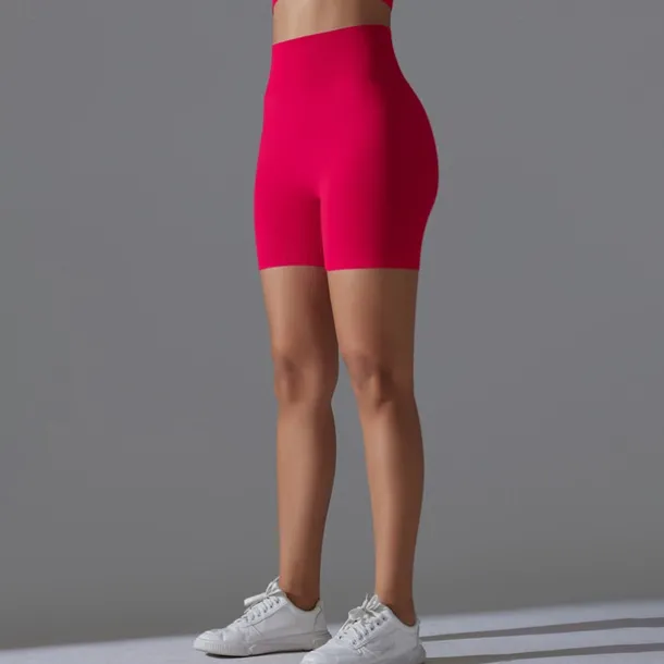 Women's Gym Shorts Yoga Shorts Workout Shorts Elastic Waistband High Waist Yoga Gym Workout Pilates Shorts Black Red Burgundy Sports Activewear Stretchy Slim