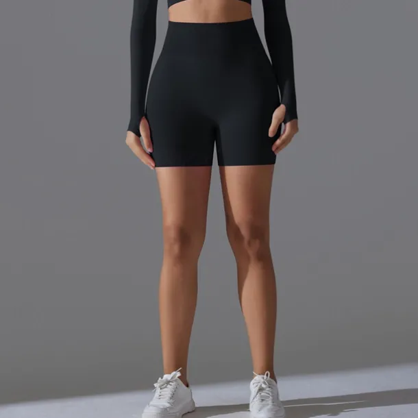 Women's Gym Shorts Yoga Shorts Workout Shorts Elastic Waistband High Waist Yoga Gym Workout Pilates Shorts Black Red Burgundy Sports Activewear Stretchy Slim