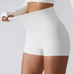 Women's Gym Shorts Yoga Shorts Workout Shorts Elastic Waistband High Waist Yoga Gym Workout Pilates Shorts Black White Navy Blue Sports Activewear Stretchy Slim