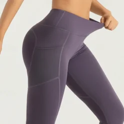Women's Gym Shorts Yoga Shorts Workout Shorts Side Pockets Tummy Control Butt Lift High Waist Yoga Gym Workout Pilates Capri Leggings Dark Pink Black Pink Spandex Sports Activewear Stretchy Slim