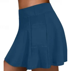 Women's Gym Shorts Yoga Skirt Workout Shorts 2 in 1 Elastic Waistband High Waist Yoga Gym Workout Pilates Shorts Black Pink Blue Sports Activewear Stretchy Slim