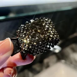 Women's Hair Clip For Daily Classic Crystal Alloy Crown Rhinestone Grabber Pearl Rhinestone Grabber Crown Black Diamond Hair Clip