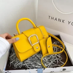 Women's Handbag Crossbody Bag PU Leather Daily Durable Solid Color Black White Yellow