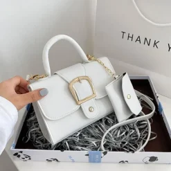 Women's Handbag Crossbody Bag PU Leather Daily Durable Solid Color Black White Yellow