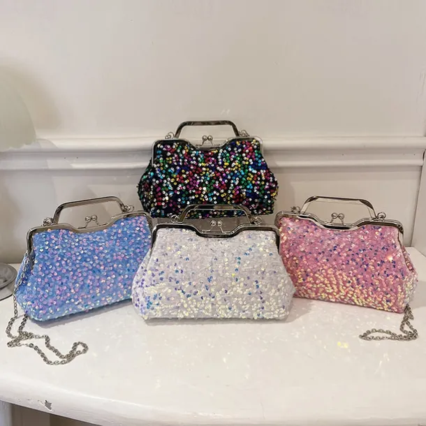 Women's Handbag Evening Bag Clutch Bags Synthetic Party Bridal Shower Wedding Party Sequin Large Capacity Anti-Dust Solid Color White Pink Blue