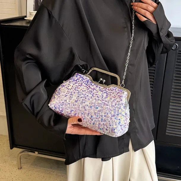 Women's Handbag Evening Bag Clutch Bags Synthetic Party Bridal Shower Wedding Party Sequin Large Capacity Anti-Dust Solid Color White Pink Blue