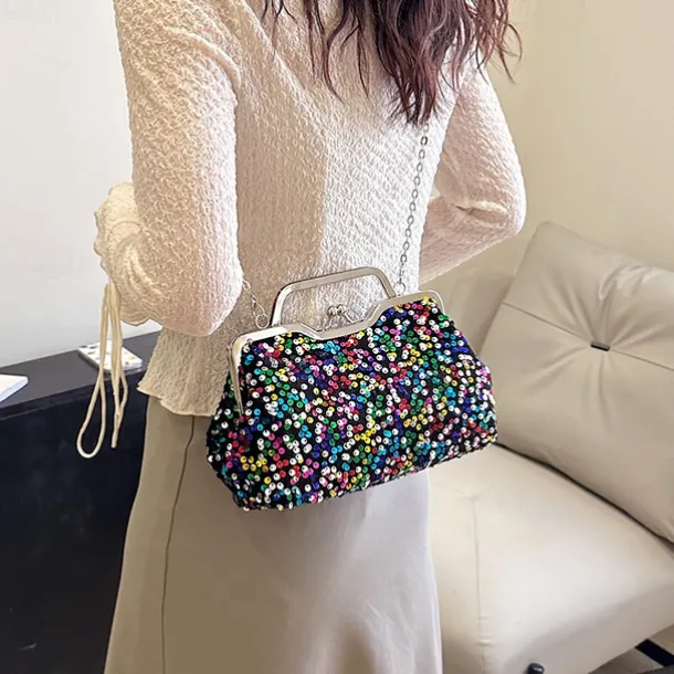 Women's Handbag Evening Bag Clutch Bags Synthetic Party Bridal Shower Wedding Party Sequin Large Capacity Anti-Dust Solid Color White Pink Blue