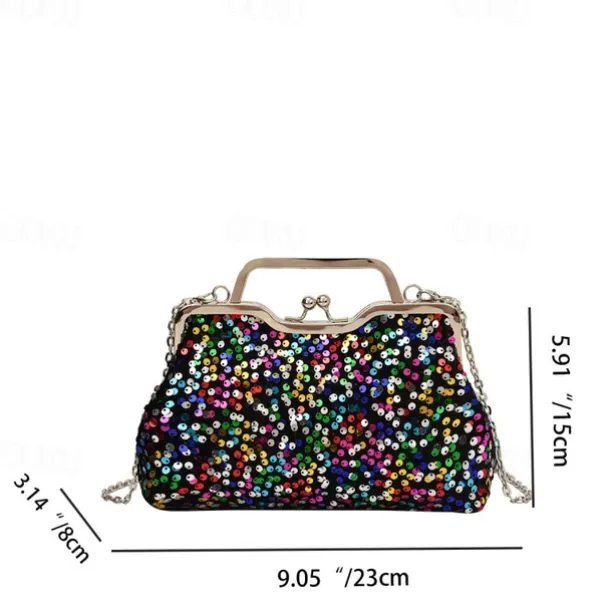 Women's Handbag Evening Bag Clutch Bags Synthetic Party Bridal Shower Wedding Party Sequin Large Capacity Anti-Dust Solid Color White Pink Blue