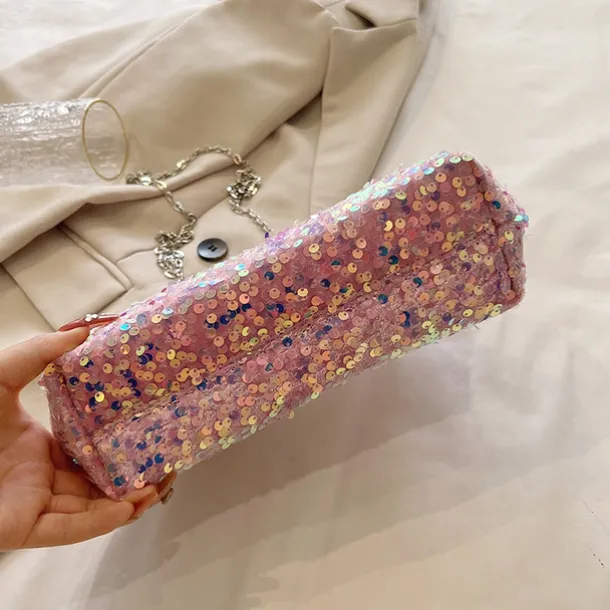 Women's Handbag Evening Bag Clutch Bags Synthetic Party Bridal Shower Wedding Party Sequin Large Capacity Anti-Dust Solid Color White Pink Blue