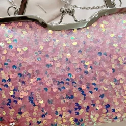 Women's Handbag Evening Bag Clutch Bags Synthetic Party Bridal Shower Wedding Party Sequin Large Capacity Anti-Dust Solid Color White Pink Blue