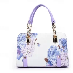 Women's Handbag PU Leather Office Daily Large Capacity Anti-Dust Geometric Flower Wine Black Red
