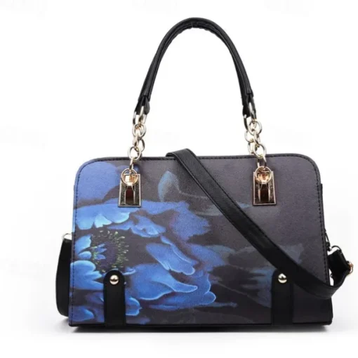 Women's Handbag PU Leather Office Daily Large Capacity Anti-Dust Geometric Flower Wine Black Red