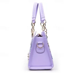 Women's Handbag PU Leather Office Daily Large Capacity Anti-Dust Geometric Flower Wine Black Red
