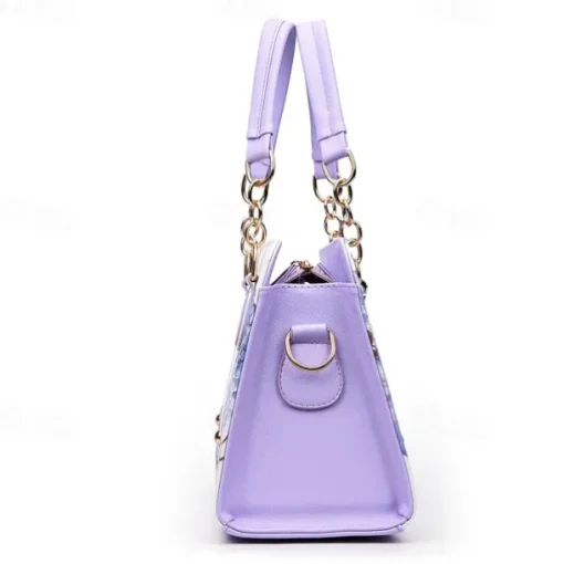 Women's Handbag PU Leather Office Daily Large Capacity Anti-Dust Geometric Flower Wine Black Red