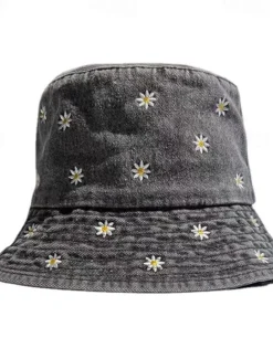 Women's Hat Bucket Hat Sun Hat Portable Sun Protection Outdoor Daily Weekend Embroidery Daisy