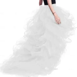 Women's High Waist High Low Layered Tulle Floor Length Spectial Occasion Skirt Retro Vintage Punk Gothic Halloween Party Wedding Carnival