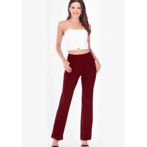 Women's High Waist Yoga Pants Side Pockets Bootcut Leggings Tummy Control 4 Way Stretch Quick Dry Dark Grey Wine Fitness Gym Workout Dance Summer Sports Activewear High Elasticity