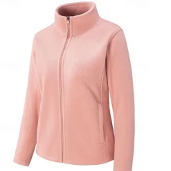 Women's Hiking Fleece Jacket Fleece Winter Outdoor Waterproof Windproof Warm Soft Fleece Jackets Full Zip Camping / Hiking / Caving Traveling Winter Sports Black Pink Red Blue Fuchsia