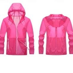 Women's Hiking Jacket Outdoor Sun Protection Breathable Front Zipper Lightweight Jacket Full Zip Beach White Pink Blue Fuchsia