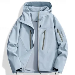 Women's Hiking Jacket Outdoor Waterproof Windproof Front Zipper Lightweight Jacket Full Zip Camping / Hiking / Caving Violet Black Ivory Yellow Pink