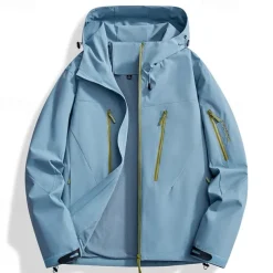 Women's Hiking Jacket Outdoor Waterproof Windproof Front Zipper Lightweight Jacket Full Zip Camping / Hiking / Caving Violet Black Ivory Yellow Pink