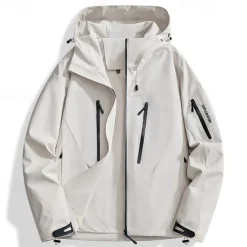 Women's Hiking Jacket Outdoor Waterproof Windproof Front Zipper Lightweight Jacket Full Zip Camping / Hiking / Caving Violet Black Ivory Yellow Pink