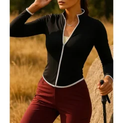 Women's Hiking Jacket Sport Jacket Outdoor Quick Dry Sweat wicking Hiking Outfits Hiking Clothes Autumn / Fall Jacket Tennis Golf Running Patchwork Black Dark Purple Blue