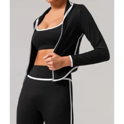 Women's Hiking Jacket Sport Jacket Outdoor Quick Dry Sweat wicking Hiking Outfits Hiking Clothes Autumn / Fall Jacket Tennis Golf Running Patchwork Black Dark Purple Blue