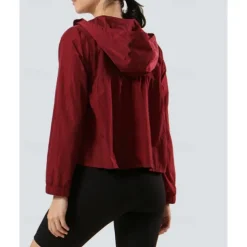 Women's Hiking Jacket Sport Jacket rain coat Outdoor Sun Protection Breathable Quick Dry Lightweight Hiking Outfits Hiking Clothes Autumn / Fall Jacket Tennis Golf Running Solid Color Burgundy Green