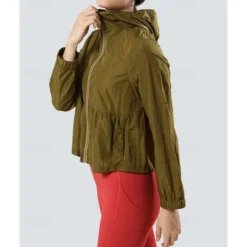 Women's Hiking Jacket Sport Jacket rain coat Outdoor Sun Protection Breathable Quick Dry Lightweight Hiking Outfits Hiking Clothes Autumn / Fall Jacket Tennis Golf Running Solid Color Burgundy Green