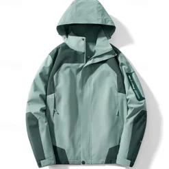 Women's Hiking Jacket Winter Outdoor Color Block Waterproof Windproof Multi-Pockets Front Zipper Lightweight Jacket Full Zip Camping / Hiking / Caving Winter Sports Black White Pink Purple Green