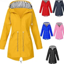 Women's Hiking Jacket Winter Outdoor Waterproof Windproof Multi-Pockets Front Zipper Lightweight Jacket Full Zip Camping / Hiking / Caving Winter Sports Black Yellow Pink Red Dark Navy