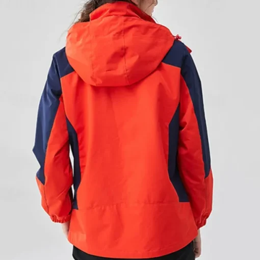 Women's Hiking Jacket Winter Outdoor Color Block Fleece Lining Windproof Water Resistant 3-in-1 Jacket Fleece Jackets Windbreaker Jacket Traveling Pink Light Purple Purple Orange Rose Red