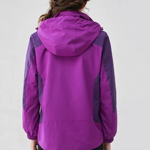 Women's Hiking Jacket Winter Outdoor Color Block Fleece Lining Windproof Water Resistant 3-in-1 Jacket Fleece Jackets Windbreaker Jacket Traveling Pink Light Purple Purple Orange Rose Red