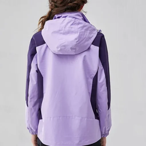 Women's Hiking Jacket Winter Outdoor Color Block Fleece Lining Windproof Water Resistant 3-in-1 Jacket Fleece Jackets Windbreaker Jacket Traveling Pink Light Purple Purple Orange Rose Red